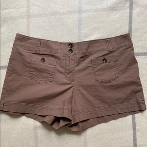 NY&Co Brown Twill Shorts Women's Size 16